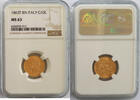 Italy 10 Lire 1863 1863 Gold 10 Lire, Italy, Victor Emmanuel II, NGC MS-... 637,00 EUR597,00 EUR  + 10,00 EUR frais d'envoi