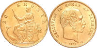 Denmark 20 Kronor 1873 Gold 20 Kronor, Denmark, Christian IX, Uncirculated -