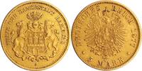 Germany-Hamburg 5 Mark 1877 Gold 5 Mark, Germany-Hamburg, Scarce -