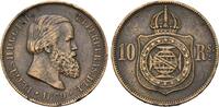 Brasilien, 10 Reis Pedro II., 1831-1889, -