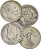 Alle Welt, Lot 4 Münzen, Italien und Frankreich, -