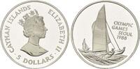 Cayman-Inseln, 5 Dollar Zur Olympiade 1988 - Segelboote, -