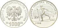 1000 Zlotych 1987, Polen, Olympische Winterspiele 1988 in Calgary, PROBA, PP