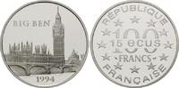 Frankreich, 100 Francs / 15 Ecu Parlamentsgebäude in London mit Big Ben Tower, -