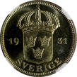 SWEDEN Gustaf V Silver 1931 G 50 Ore NGC UNC DETAILS Nice Toned KM# 788 (31) NGC SPL DETAILS