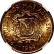 1 Centavo Dominican Republic Bronze 1969  NGC 64 RD F.A.O. RED TONING KM# 32 (01)