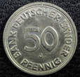 50 Pfennig Germany-Federal Republic Copper-Nickel 1949 J  Hamburg UNC KM#104(15) SPL