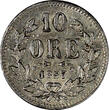 SWEDEN Oscar I (1844-1859) Silver 1857 ST 10 Ore KM# 683 (20 480) Uncertified