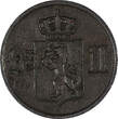 Bronze NORWAY Oscar II  1876 1 Ore Lion 1ST DATE FOR TYPE KM# 352 (20 827) Uncertified