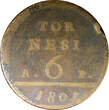 Italy  Italian States NAPLES Ferdinando IV Copper 1801 P AP 6 Tornesi 34mm KM# 229 (4) Uncertified