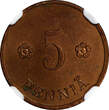5 Pennia Finland Copper 1928  NGC UNC DETAILS KM# 22 (080) NGC SPL DETAILS KM
