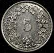 5 Rappen SWITZERLAND Nickel 1934 B  UNC/BU KM# 26b (23 985) SPL
