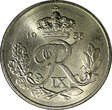 10 Øre Denmark Frederik IX 1955 NS  Last Year Type UNC KM# 841.1 (23 335) SPL