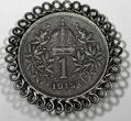 1 Corona Austria Franz Joseph I Silver 1915  Pin Brooch KM# 2820 (11 285) Uncertified