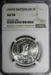 5 Francs Switzerland Silver 1967 B  31.45 mm NGC AU58 KM# 40 (001)