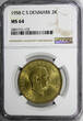 2 Kroner Denmark Frederik IX Aluminum-Bronze 1958 C S  NGC MS64 KM# 838.2 (172)