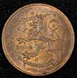 FINLAND Copper 1928 5 Penniä CHOICE UNC Toned KM# 22 (27 186) SPL
