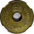 1 Penny Fiji George VI Brass 1942 S  NGC MS63 San Francisco Mint KM# 7a (029)