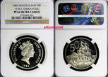 50 Cents New Zealand Elizabeth II PROOF 1986  NGC PF66 ULTRA CAMEO KM# 63 (024) FB