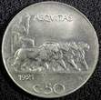 50 Centesimi ITALY Victor Emmanuel III Nickel 1921  UNC KM# 61.1 (23 906) SPL