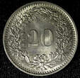 20 Rappen Switzerland Copper-Nickel 1969 B  UNC KM# 29a (23 585) SPL