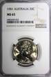 20 Cents AUSTRALIA Elizabeth II 1981  NGC MS65 GEM BU KM# 66 (022)