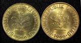 10 Pfennig Germany-Federal Republic LOT OF 2 COINS 1966 G,1966 D  UNC KM# 108 (1) SPL