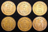 Bronze Denmark Frederik IX  1960-1971 5 Ore UNC .KM# 848.1 RANDOM PICK (1 Coin) SPL