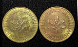 10 Pfennig Germany - Federal Republic LOT OF 2 COINS 1950 J  UNC KM# 108 (639) SPL