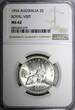 1954 Florin 1954 Australia Silver  NGC MS62 Royal Visit of Elizabeth II KM# 55 (019)