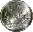 SWEDEN Gustaf V Silver 1928 G 50 Ore NGC MS63 KM# 788 (040)