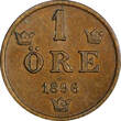 1 Öre Sweden Oscar II Bronze 1896  Extra Large letters UNC KM# 750 (21 930) SPL