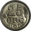 Denmark Christian X 1920 VBP GJ 25 Ore 1st DATE Ch.UNC KM#815.2a (15 017) SPL