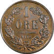 Bronze Sweden Carl XV Adolf  1872 L.A. 1 Ore UNC Condition KM# 705 (22 000) SPL