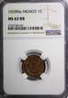 1 Centavo Mexico ESTADOS UNIDOS MEXICANOS Bronze 1929 Mo  NGC MS62 RB KM# 415 (7)