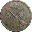 SWEDEN COPPER Adolf Frederick 1761 2 Ore, S.M. KM# 461 (2329) Uncertified