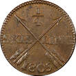 1/4 Skilling SWEDEN Gustav IV Adolf Copper 1805  UNC KM# 564 (21 401) SPL