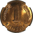 1 Santims Latvia Bronze 1939  NGC MS64 RB Rainbow Toned KM# 10 (012)