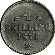 4 Skilling NORWAY Carl XV Silver 1871  1 YEAR TYPE Mintage-559,000 UNC KM# 337(9) SPL