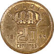 20 Centimes Belgium Baudouin I Bronze 1954  Dutch text UNC KM# 147.1 (21 325) SPL