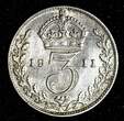 United Kingdom 3 Pence 1838 Great Britain George V Silver 1911  1st Year for Type UNC KM# 813 (126) SPL