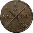 1/2 Skilling SWEDEN Carl XIII Copper 1815  NICE DETAILS KM# 590 (9753) Uncertified