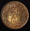 1/4 Anna India-British George V 1930 (C)  Calcutta UNC Toning KM# 512 (27 731) SPL