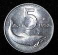 5 Lire Italy Aluminum 1952 R  Dolphin UNC KM# 92 (27 674) SPL