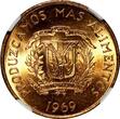 1 Centavo Dominican Republic Bronze 1969  NGC 64 RD F.A.O. RED TONING KM# 32 (13)