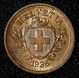 1 Rappen Switzerland 1936 B  Thin cross UNC KM# 3.2 (27 707) SPL