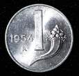 1 Lira Italy Aluminum 1954 R  Weighting Scale UNC KM# 91 (27 678) SPL