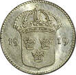 10 Öre SWEDEN Gustaf V Silver 1919 W  UNC TONED KM# 780 (21 908) SPL