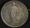 1 Franc Switzerland Silver 1898  Helvetia standing PIN BROOCH KM# 24 (688) Uncertified