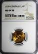 United Kingdom 1939 Farthing 1939 Great Britain George VI Bronze  NGC MS64 RB NICE TONING KM# 843(4)